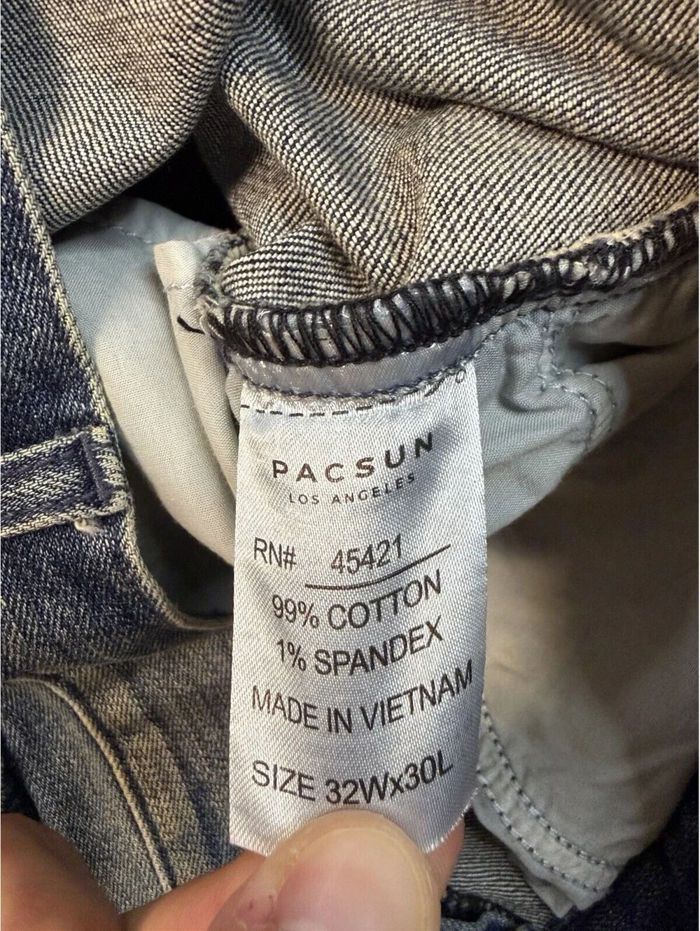 PacSun Stacked Skinny Jeans Mens 32x30 Distressed Ripped Patched Paint Splatter
